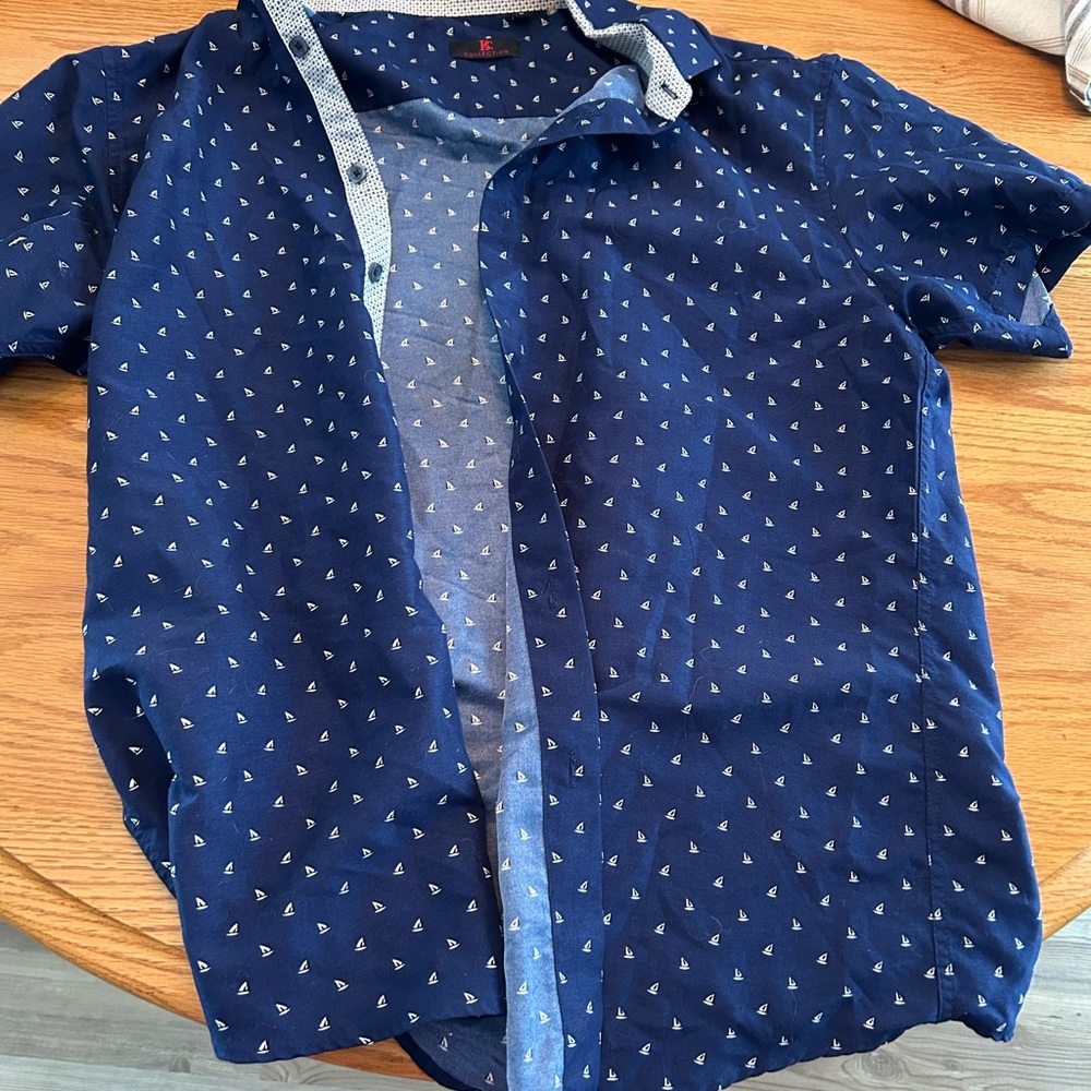 Men's Navy Blue Patterned Shirt